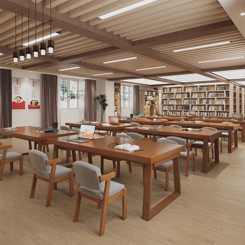 图书馆书桌阅读桌双人学习桌椅沉浸式自习桌学生长条桌写字台桌子,收纳整理,书桌收纳置物架,淘宝优惠券,粉丝福利购,淘宝优惠卷