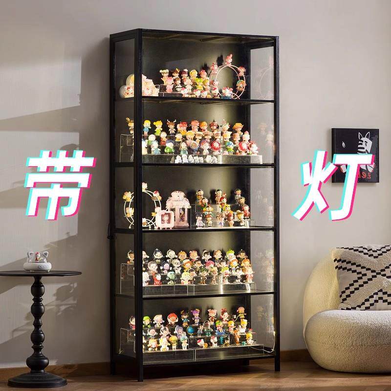 轻奢玻璃门实木手办盲盒模型