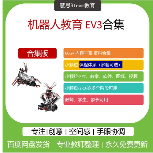 116节乐高EV3 新课程从入门初级到高阶PPT课件搭建图视频程序