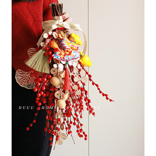 2024新年龙年春节挂件入户门乔迁室内银柳喜庆发财果装 旦布置 饰元