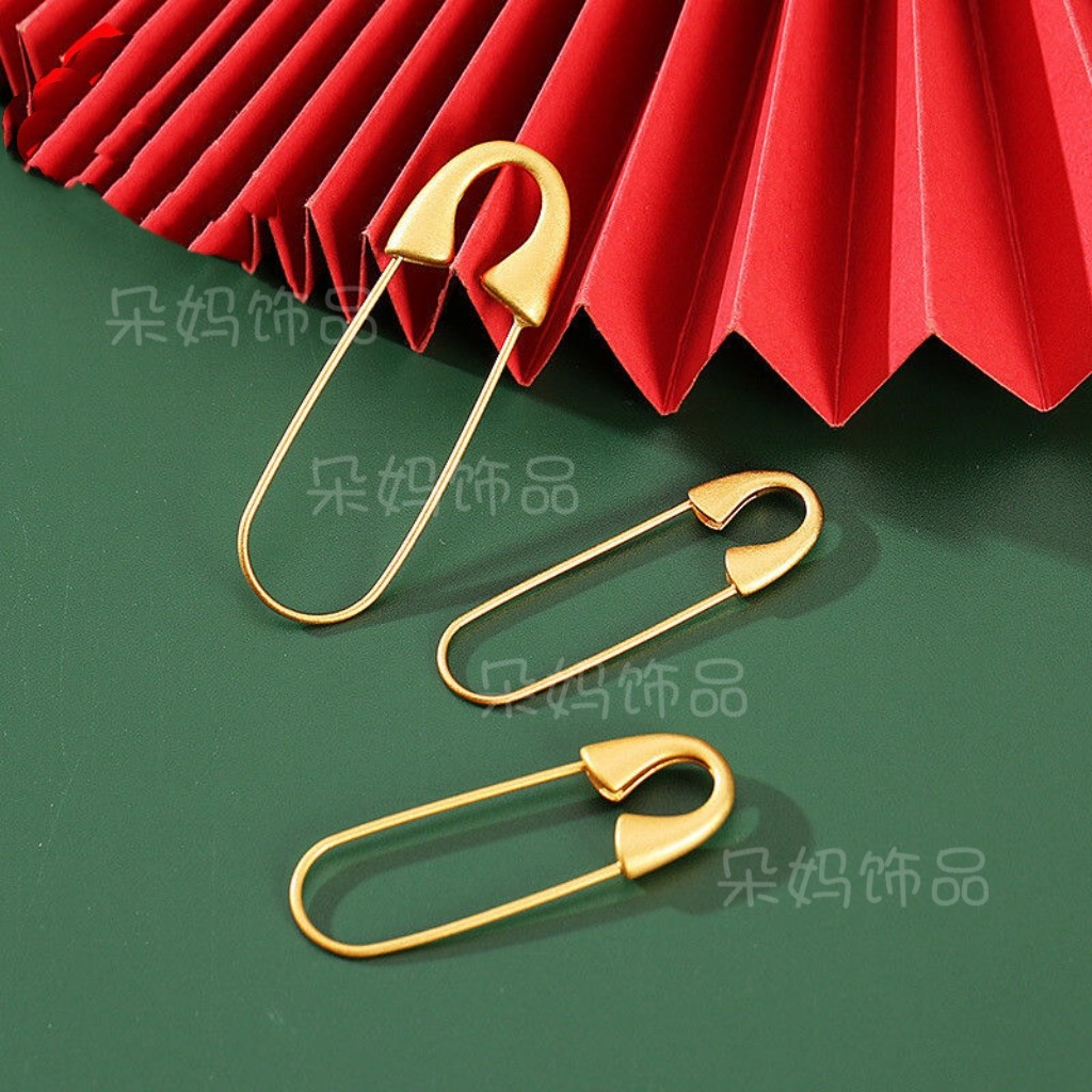 精工沙金别针装饰胸针时尚回形针吊坠配饰diy手工串珠饰品配件