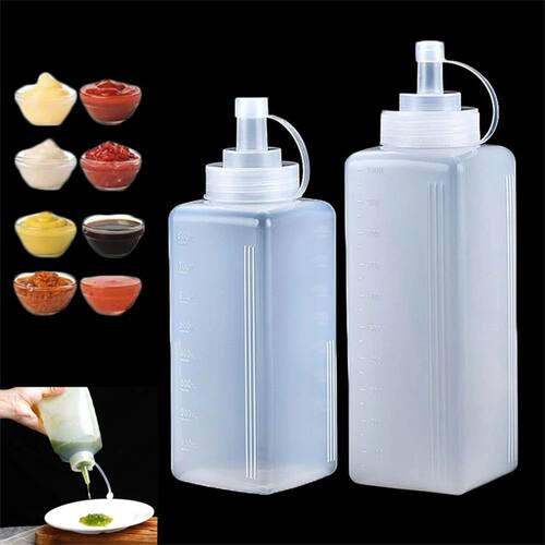 800/1000ml Plastic Squeeze Sauce Bottle Large Caliber Dressi