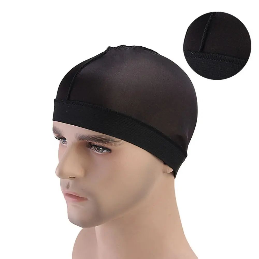 Men Pure Color Caps Durag Hats Bonnet Elastic Breathable Wav