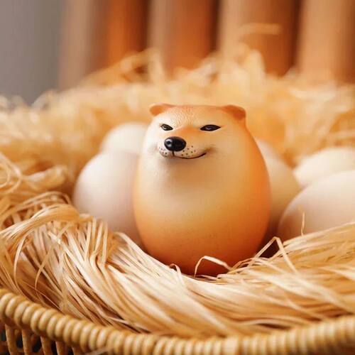 Dog & Egg Decorations Creative Shiba Inu Realistic Egg Shape