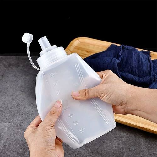 1pc Plastic Squeeze Sauce Bottle 800/1000ml Large Caliber Dr