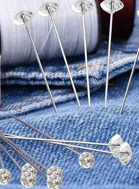 1Box 50Pcs Alloy Pins Transparent Diamond Pin DIY Wedding Bo