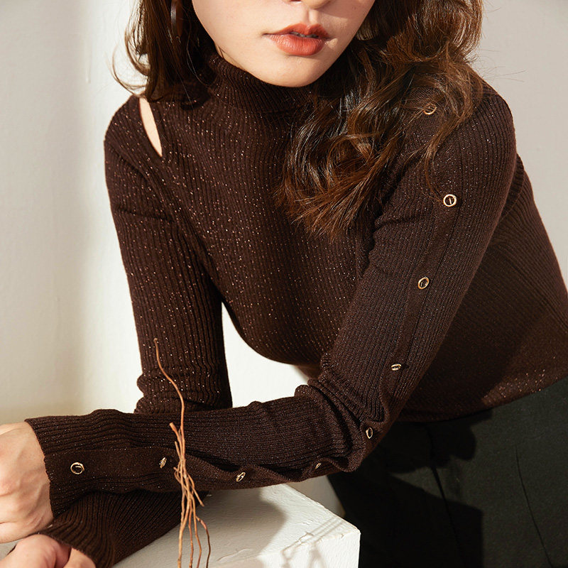 秋季新款针织衫女薄款套头衫时尚百搭轻熟百搭打底衫高领上衣女