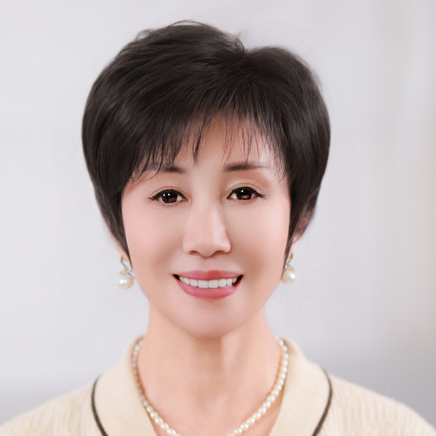 妈妈款真发光头专用短发自然轻薄