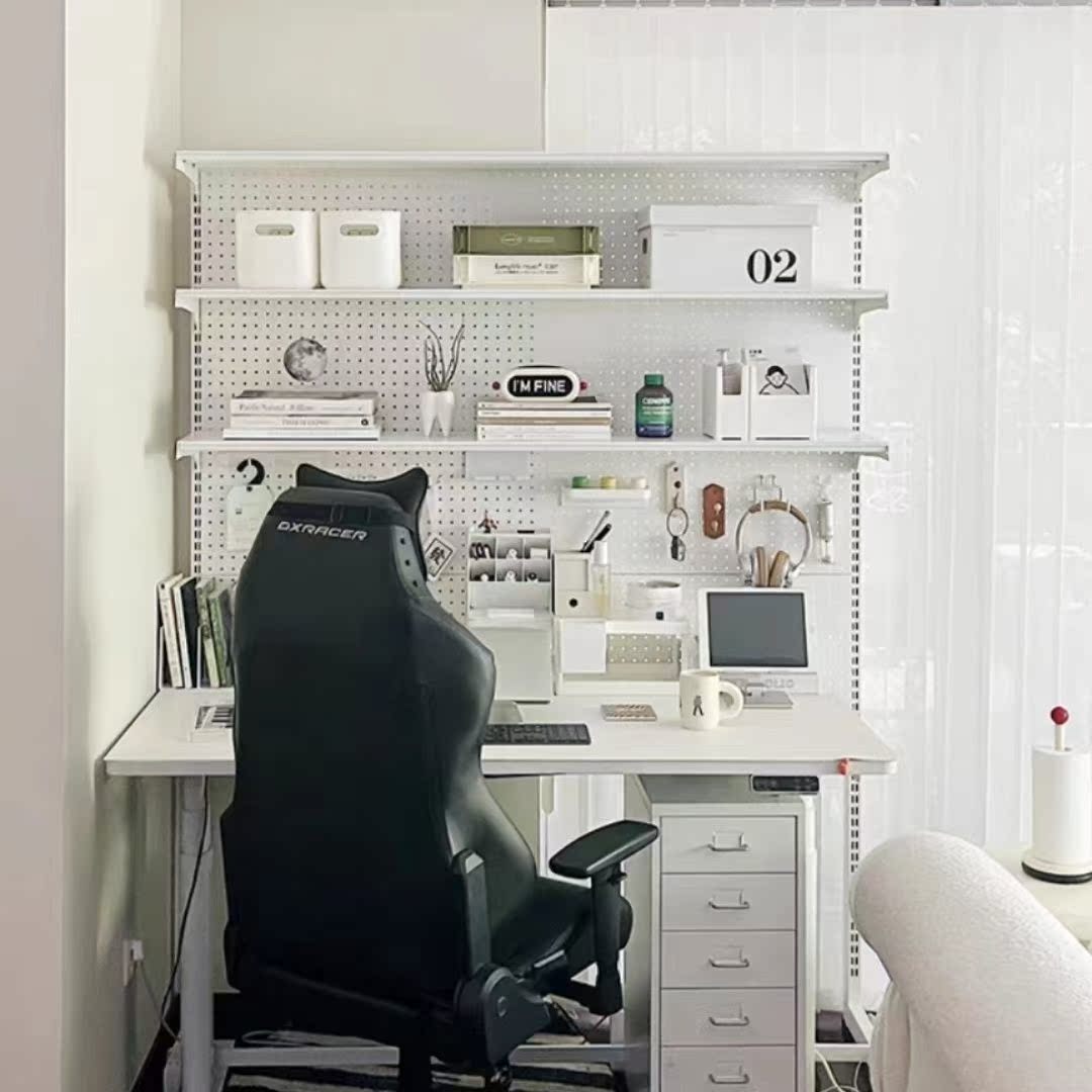 小红书加厚网红款洞洞板书架五金书架五金洞板书桌多置物架收纳架