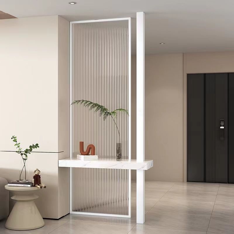 铁艺长虹玻璃屏风轻奢不锈钢卫生间遮挡现代简约客厅入户玄关隔断