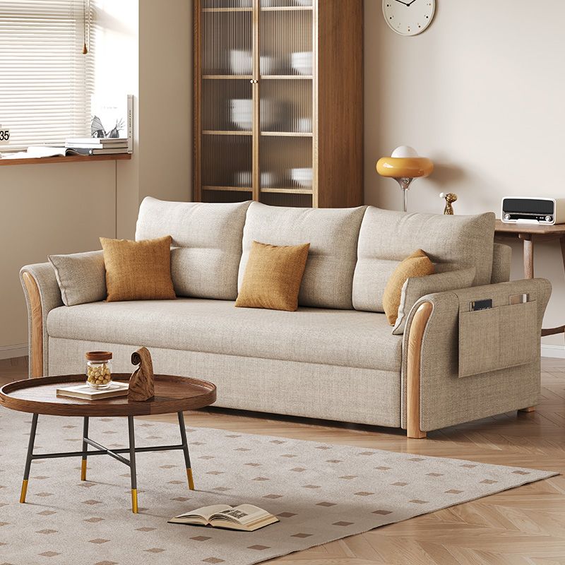 日式沙发床高档可折叠简约客厅小户型两用多功能拉床实木伸缩可变