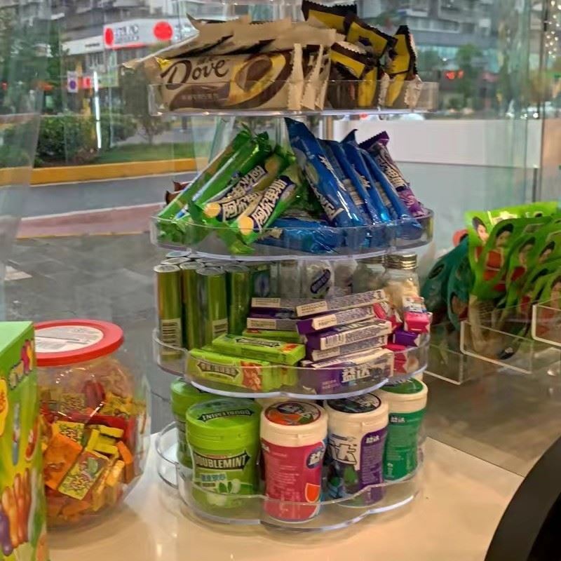 超市可旋转陈列架口香糖饮料零食指化妆品架避孕套旋转架展示架
