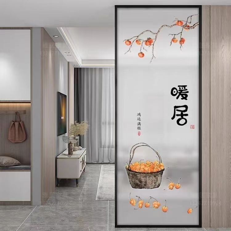 铁艺隔断艺术钢化玻璃隔断屏风隔断客厅遮挡入户玄关卧室遮挡定制