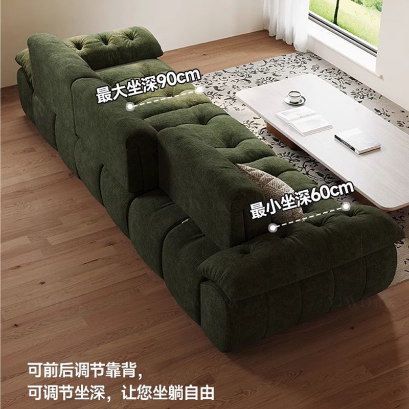棉花糖超大坐深靠背可调节客厅大小户型直排云漫雪尼尔布艺沙发