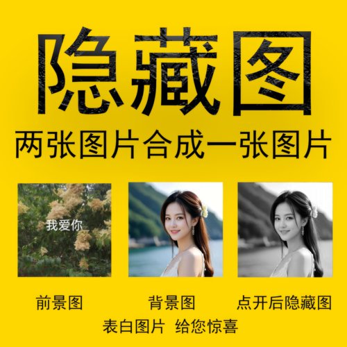 隐藏图隐藏文字P图恋爱表白图二维码隐藏图代出图