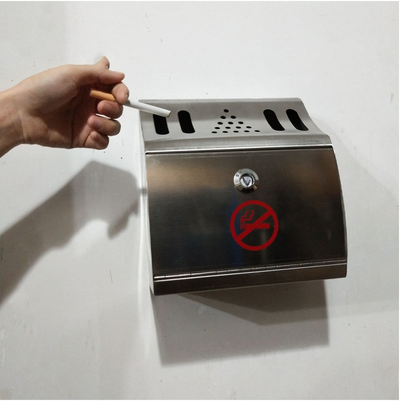 户外不锈钢烟灰柱壁烟头收集器