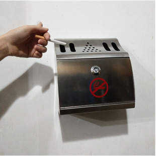 不锈钢挂墙式烟灰柱烟灰箱烟头收集器电线杆烟蒂盒户外灭烟收纳桶