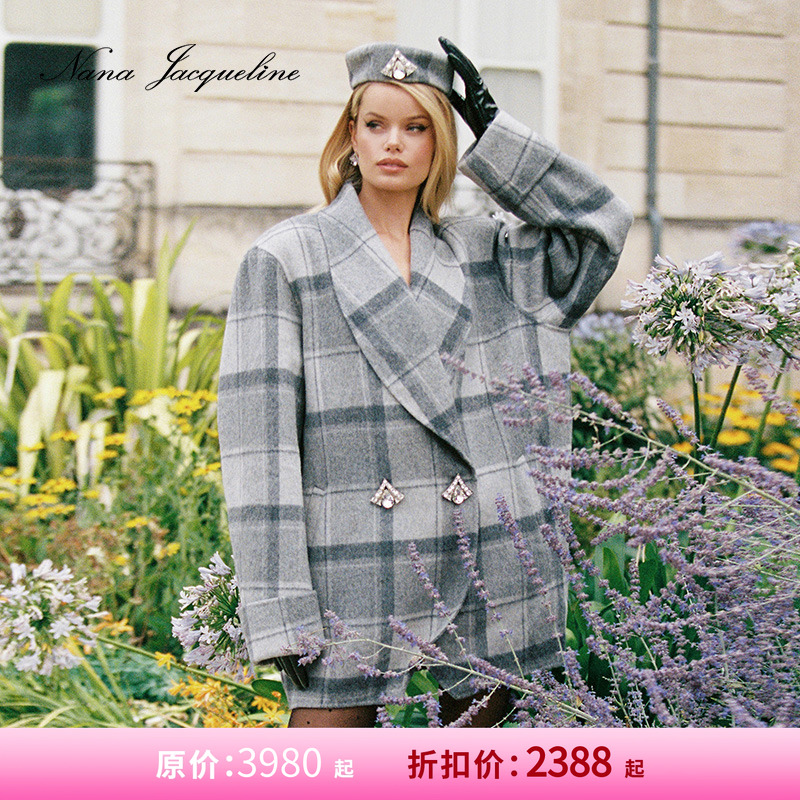 NanaJacqueline格纹大衣