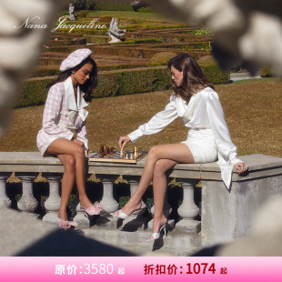 绕脖钻扣衬衫 NanaJacqueline飘带荡领连衣裙女灯笼袖 裙 甄选3折