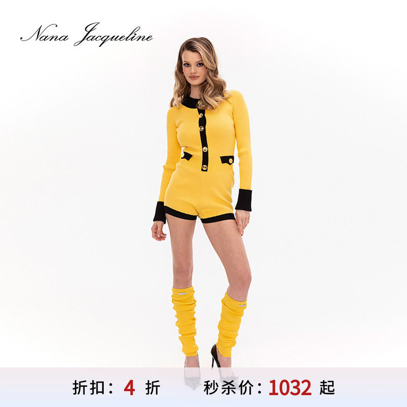 NanaJacqueline连体裤拼色复古