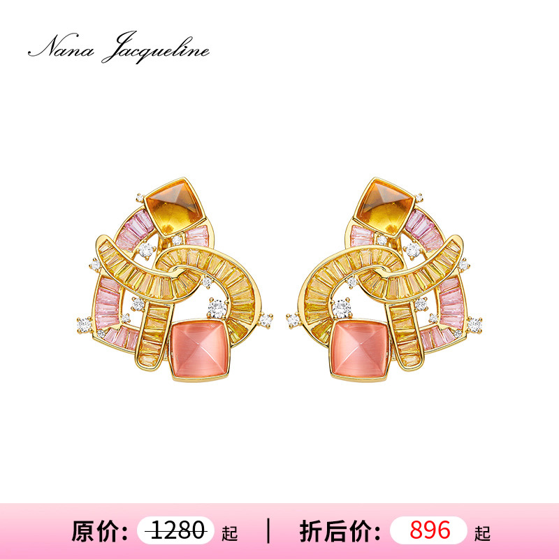 NanaJacqueline耳环爱心扭扭结