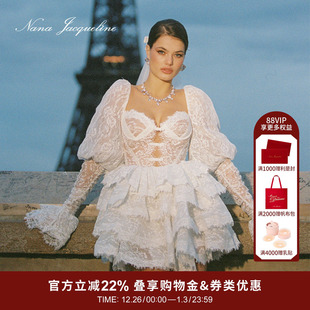 重工蕾丝泡泡袖 渴望 四层裙摆婚纱蓬蓬连衣裙 爱 NanaJacqueline