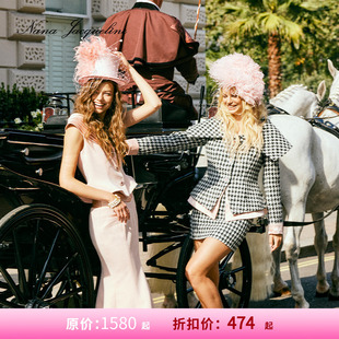 套装 NanaJacqueline时尚 小香风千鸟格编织千金外套半裙 甄选3折