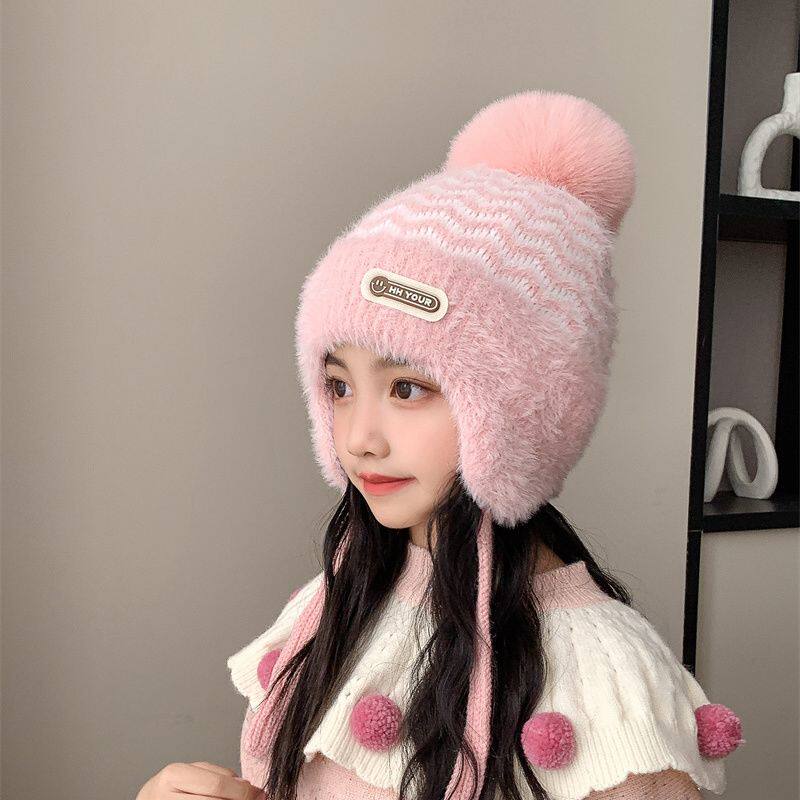 保暖儿童帽子秋冬韩版针