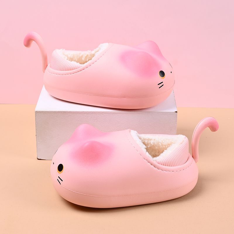 可爱小猫儿童棉拖鞋女秋