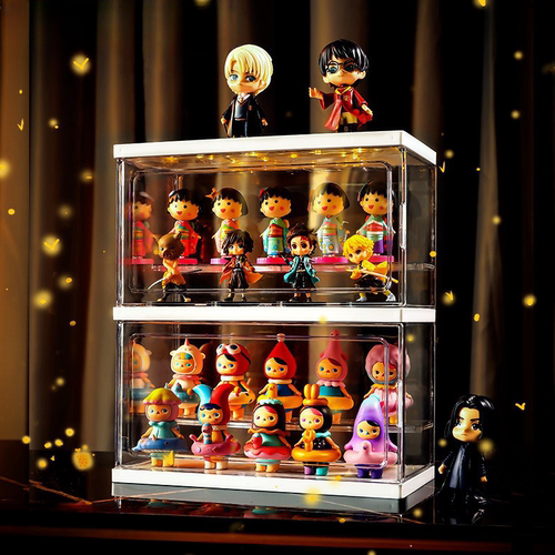 盲盒收纳展示架柜手办透明展示盒