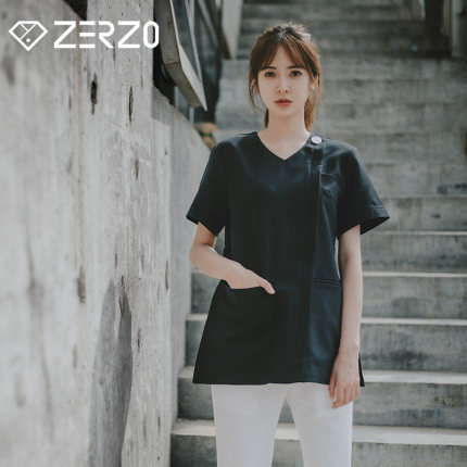 zerzo日式简约半袖刷手服医生护士服医美牙科工作服夏季短袖女