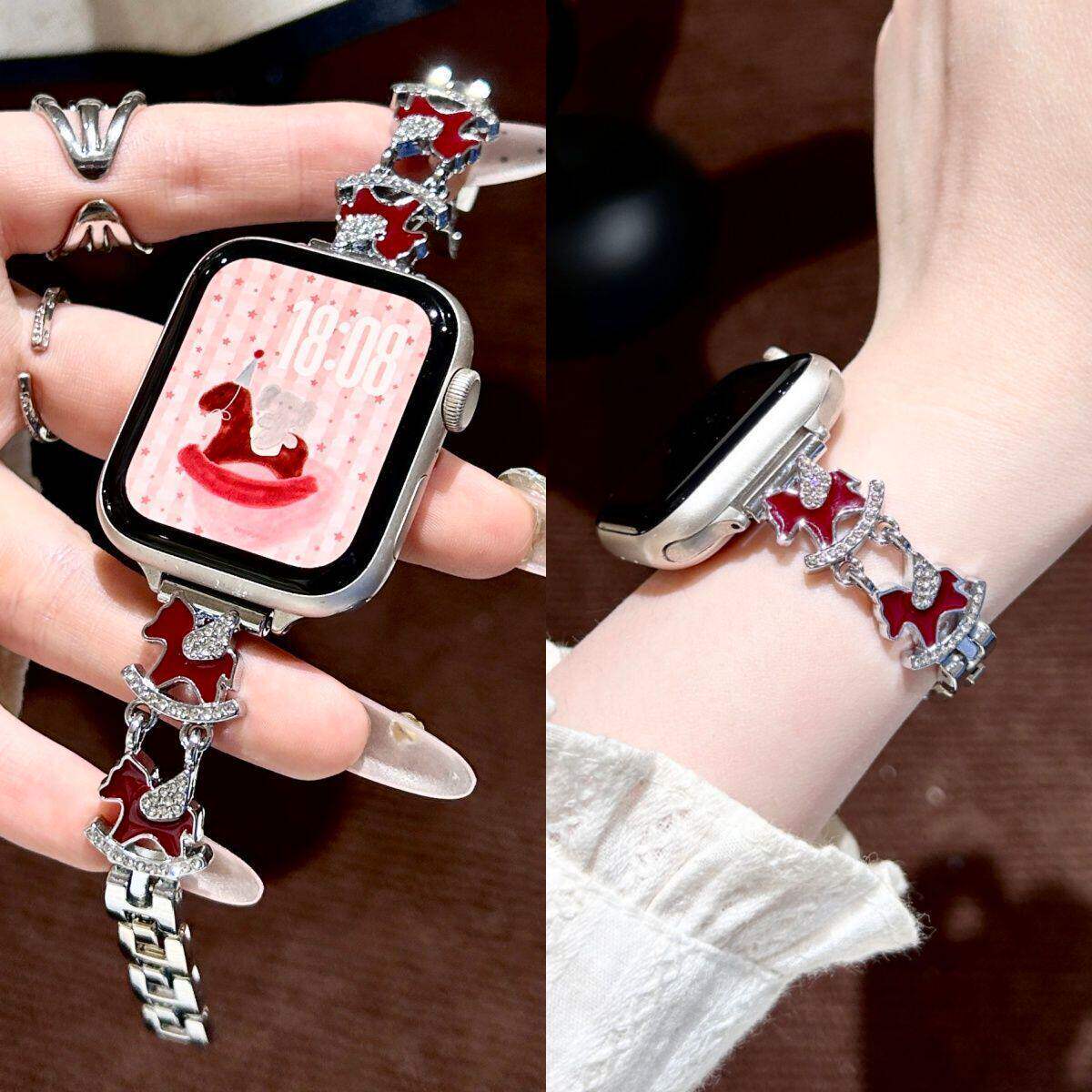 适用苹果手表iwatchS11新款高级金属表带applewatchS10se夏女腕带