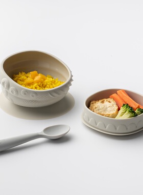 miniware感官探索体验碗儿童宝宝硅胶吸盘碗盖两用防摔辅食碗餐具