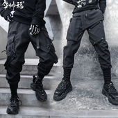 机能风工装 街舞嘻哈长裤 裤 男潮牌宽松束脚战术多口袋束脚伞兵裤