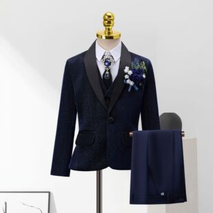 儿童礼服男童西装套装帅气英伦花童主持人服装走秀钢琴演出西服
