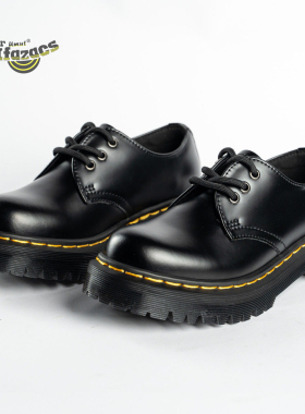 1461 BEX  幂幂款松糕底3.5cm黑色皮鞋学生公主学院风增高女鞋