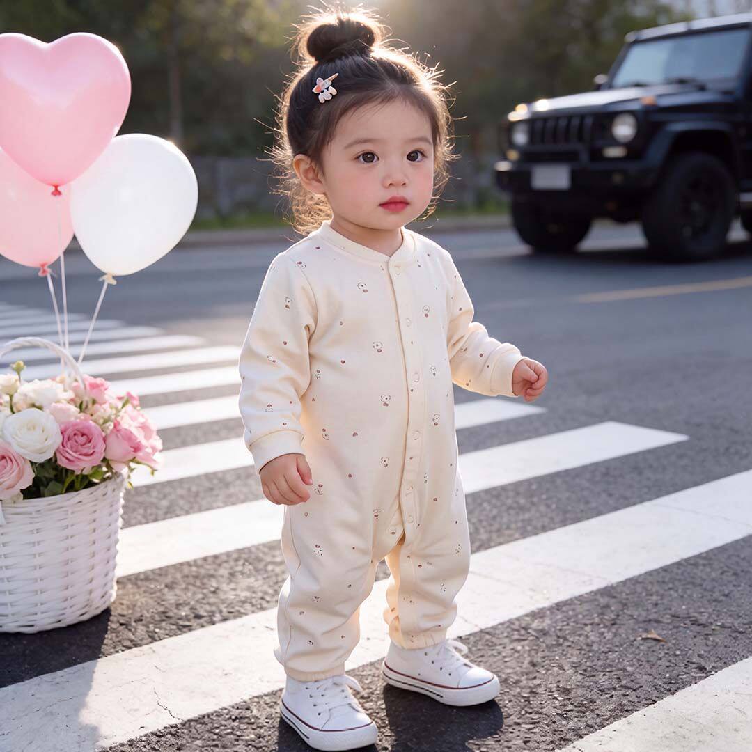 婴儿宝宝连体衣春秋季纯棉a类长袖睡衣婴幼儿爬服初生哈衣