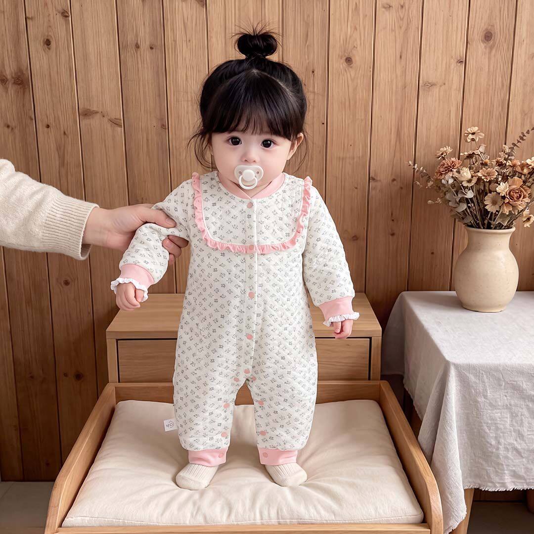 婴儿连体衣a类纯棉女宝宝衣服春季外出爬服哈衣新生儿包屁衣柔软
