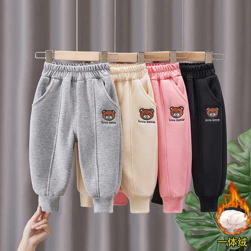男女童一体绒裤子外穿保暖裤