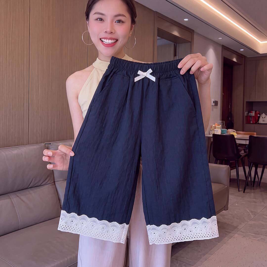 2026夏季新款女童韩版蕾丝花边山本裤时尚经典休闲百搭直筒裤开学