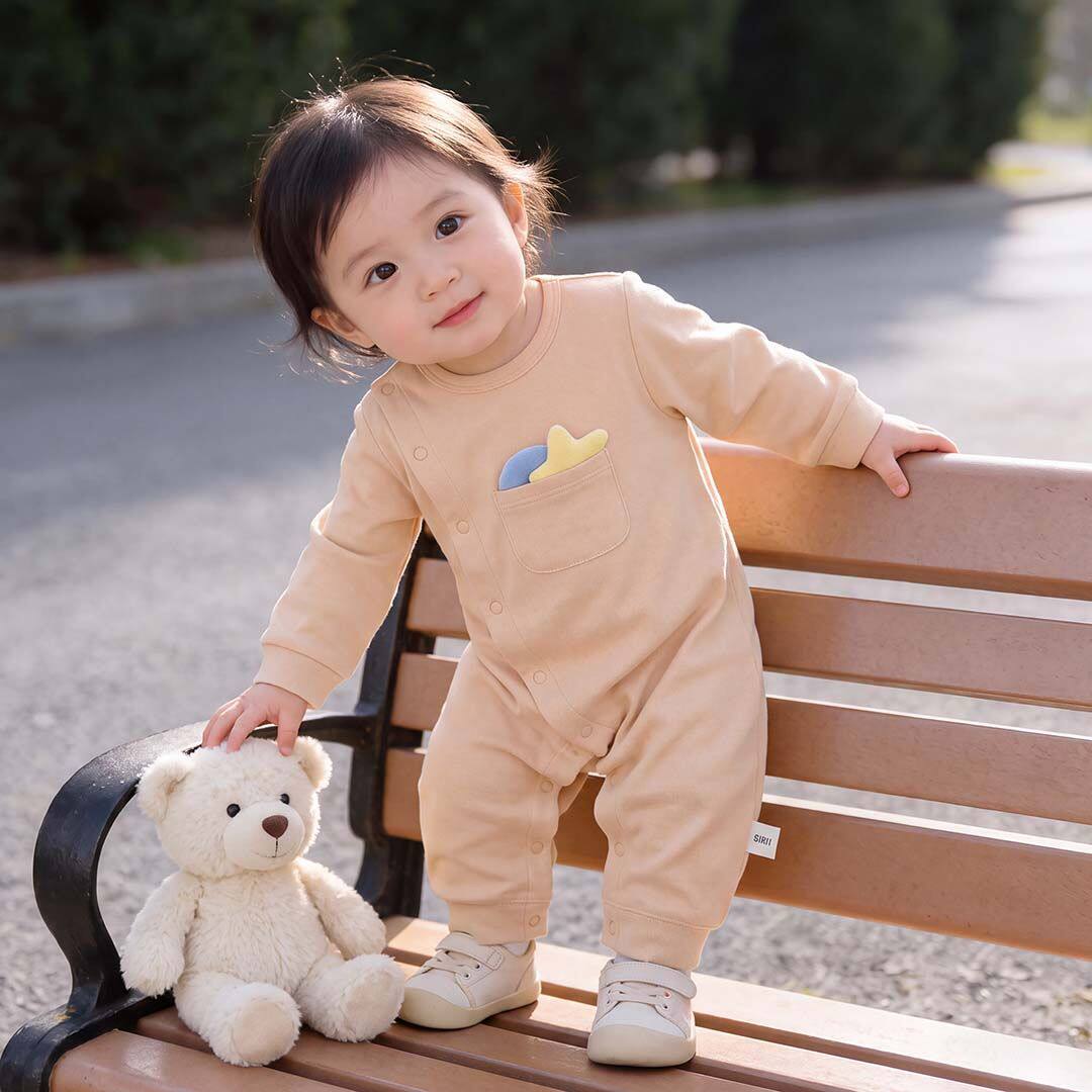 婴儿连体衣春秋季爬服哈衣无骨舒绒全棉a类衣服宝宝外出服外穿