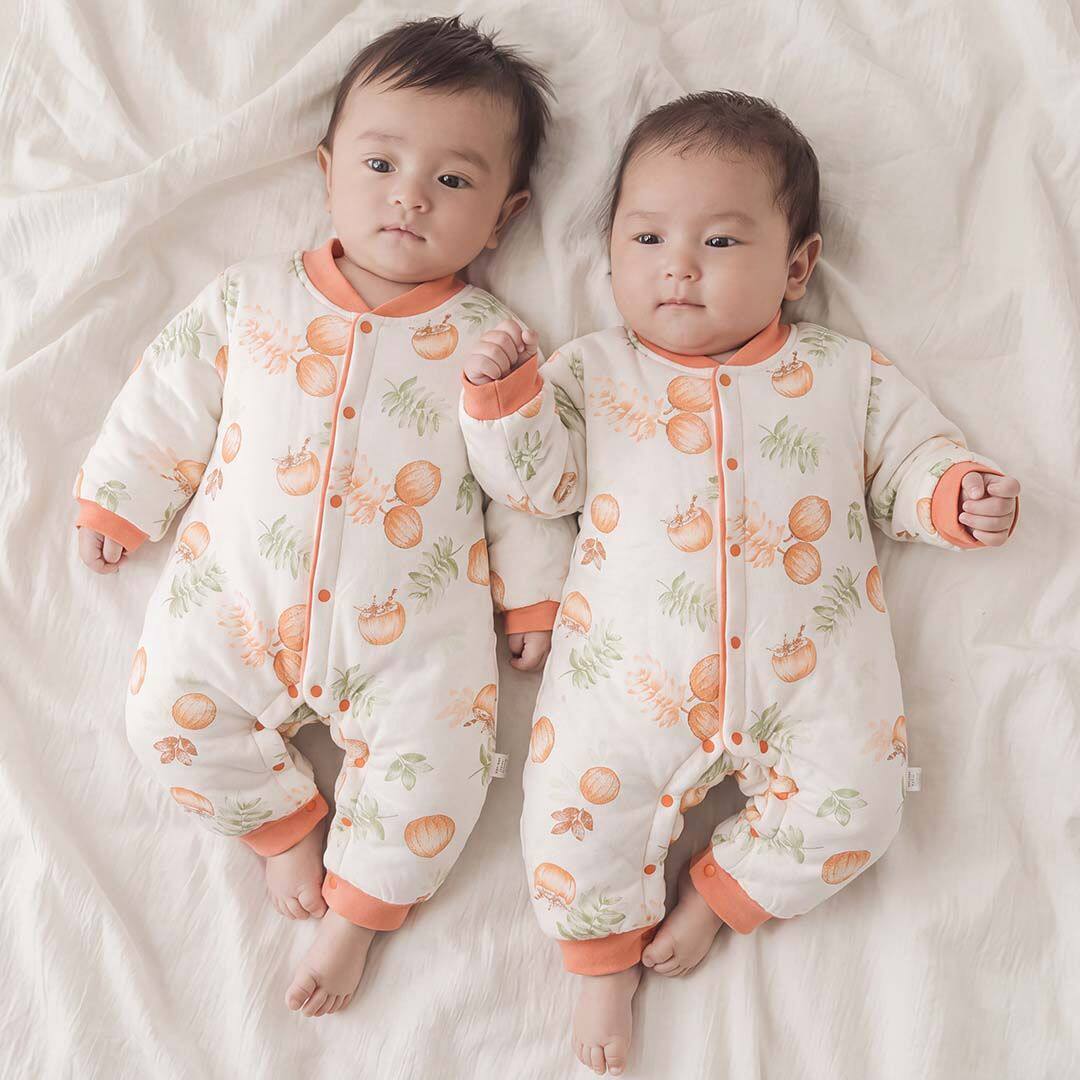 新生儿哈衣40g夹棉冬装宝宝加厚爬服婴儿衣服秋冬保暖棉衣连体衣