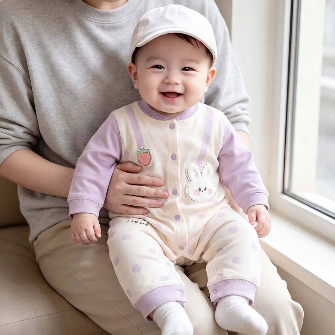 婴儿连体衣春秋衣服宝宝纯棉a类家居服长袖哈衣爬服睡衣柔软超萌