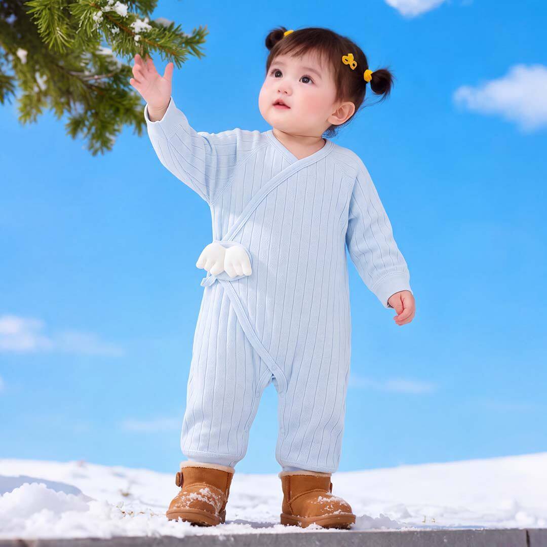 新生儿连体衣秋款纯棉Aa类婴儿衣服爬服宝宝睡衣家居服蝴蝶衣秋冬