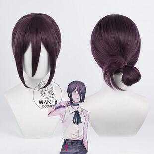 电锯人 蕾塞 链锯人 一体扎发款深紫色cosplay假发 厂家直销