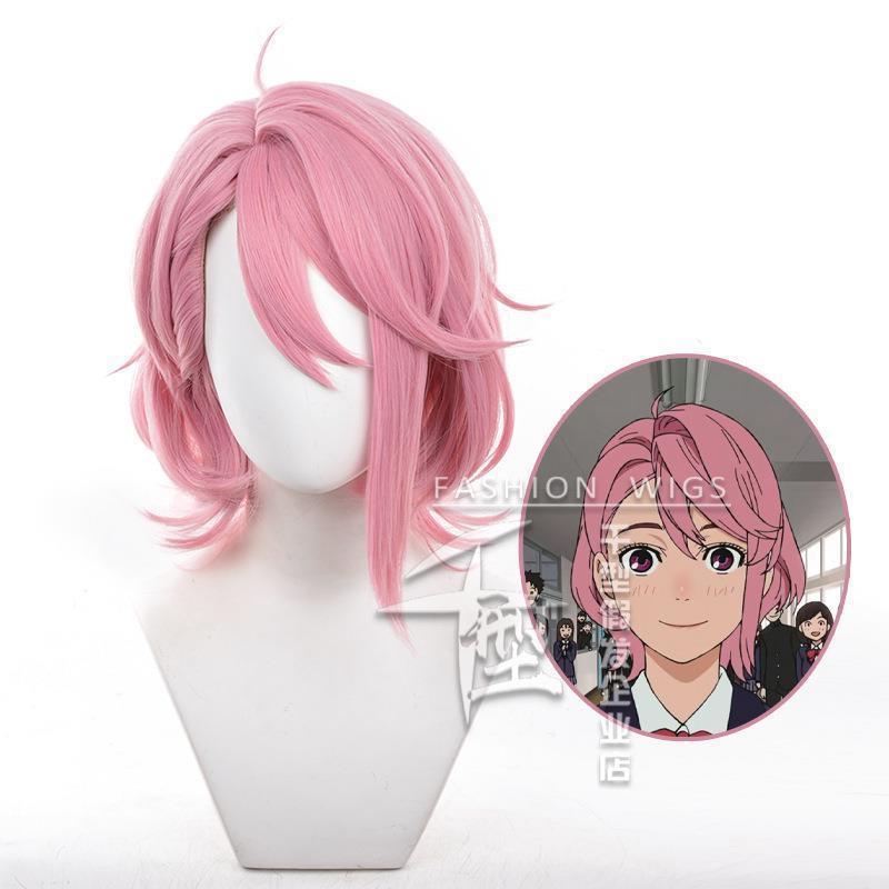 超自然武装当哒当 白鸟爱罗cos假发 粉色头皮顶短发