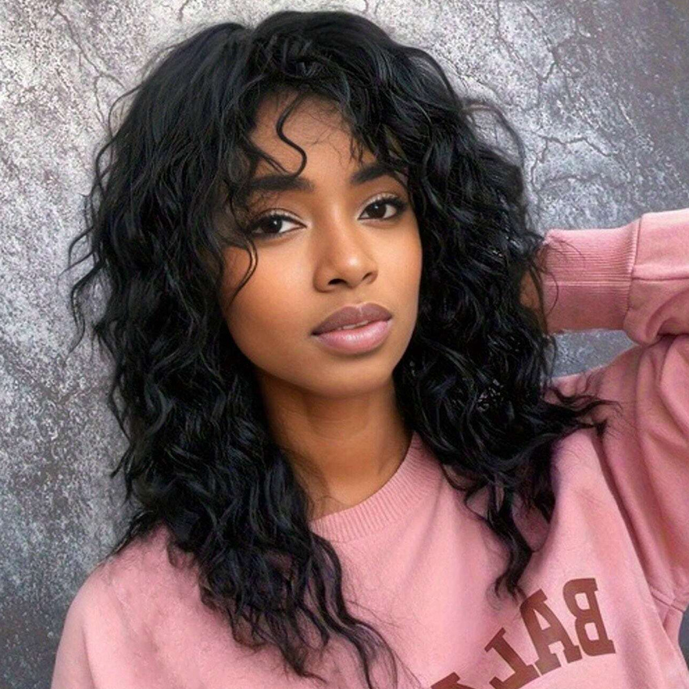 亚马逊假发 欧美假发女时尚蓬松水波纹长卷发化纤假发全头套