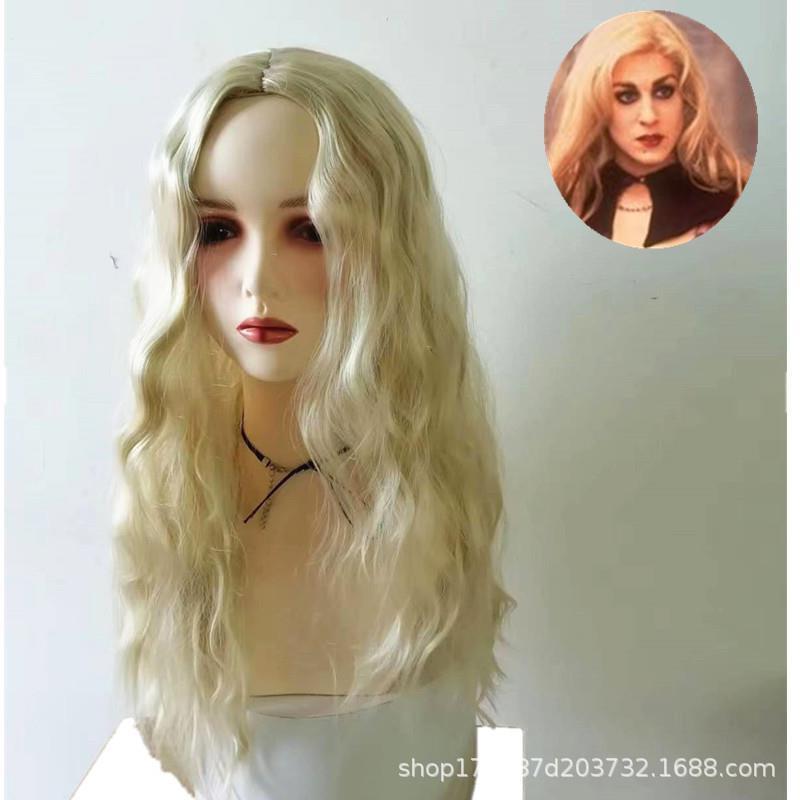 女巫也疯狂 2 Hocus Pocus 莎拉Sarah金色长卷发动漫假发 Cos假