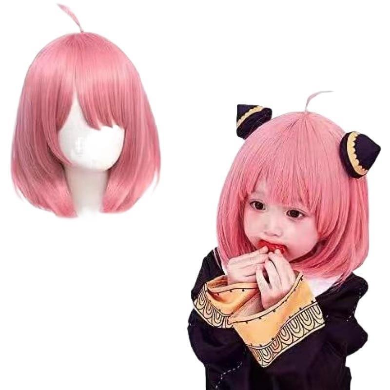 阿尼亚·福杰 间谍×过家家假发浅粉色波波头cos假发阿尼亚假发