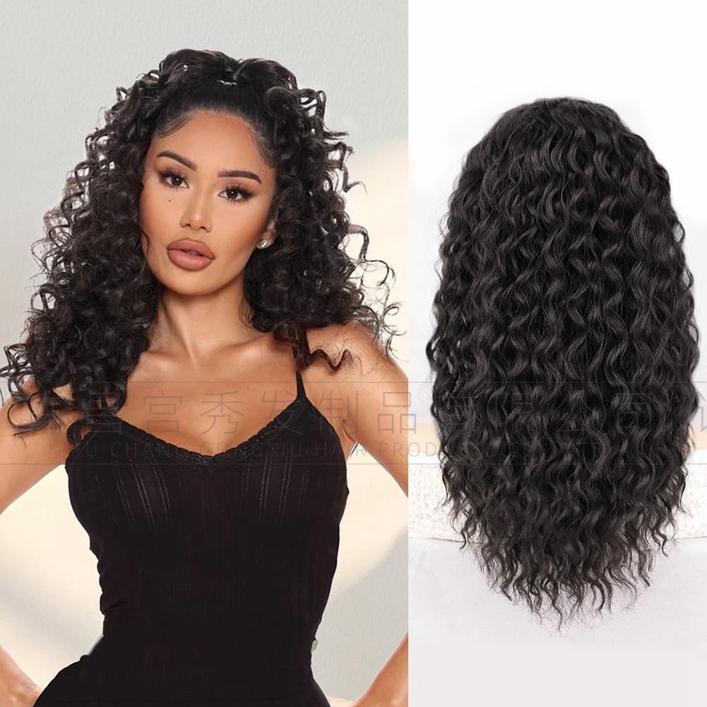 欧美马尾接发发苞女士小卷蓬松抽绳马尾假发片18寸 Puff Ponytail